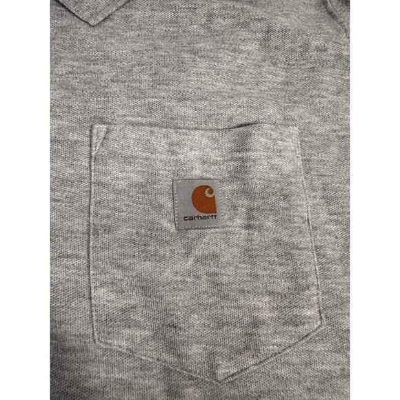 Carhartt Polo Shirt Men’s 1X Gray Relaxed Fit Pocket Logo Short Sleeve - Picture 3 of 11